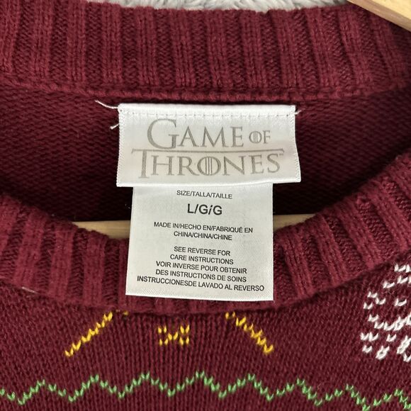 Game of Thrones I Drink and I Know Thing Knitted Ugly Sweater Size Large - Picture 3 of 5